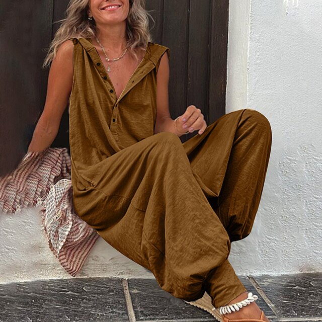 Damen Jumpsuit mit weitem Schnitt | Eleganter Overall aus knitterarmer Stoffqualität | Stilvoller Anlass-Look