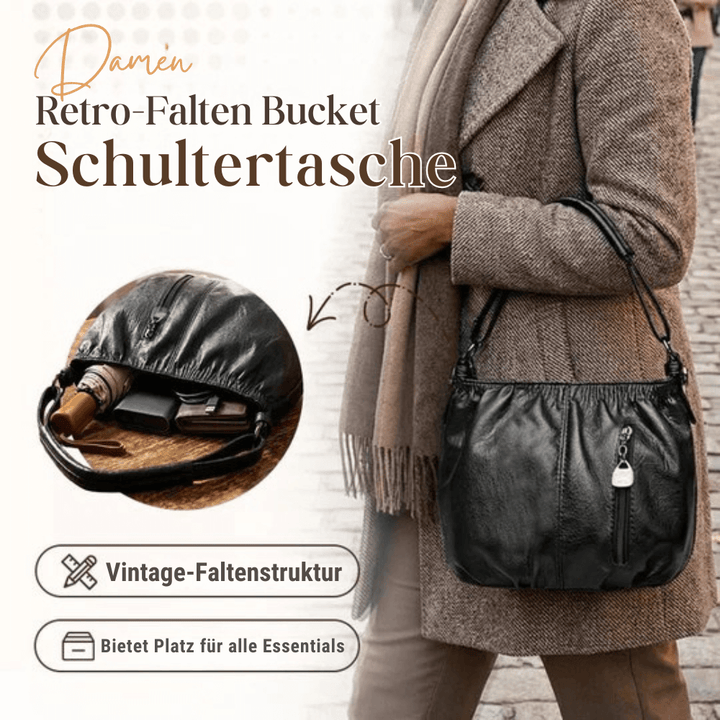 Damen Umhängetasche | Elegante Schultertasche aus PU mit Reißverschlussfächern