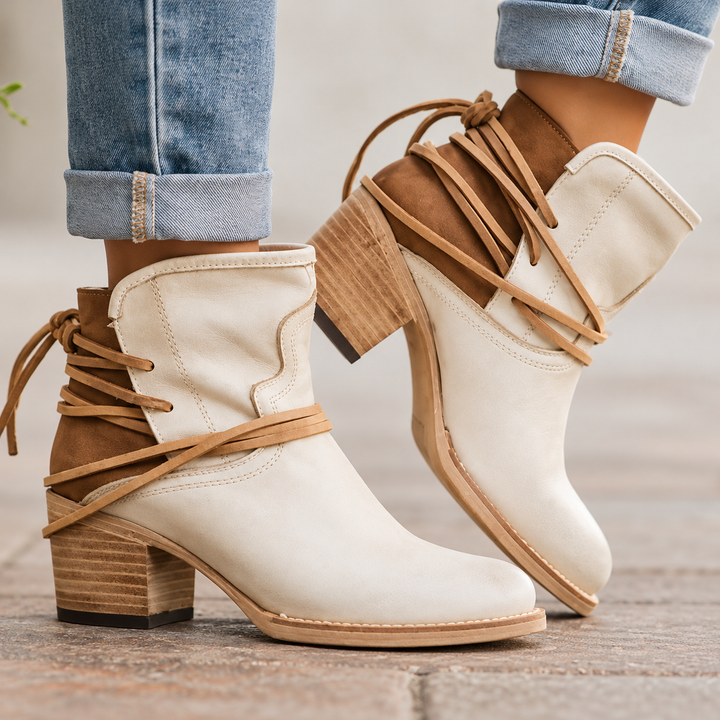 Damen Lederstiefeletten aus robustem Leder | Atmungsaktive Ankle Boots in Schwarz, Braun und Beige für Alltag und Freizeit