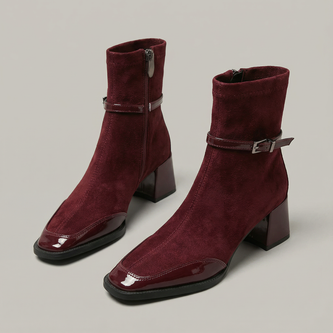 Damen Stiefeletten aus Öko-Wildleder | Elegante Ankle Boots mit 4–5 cm Absatz und seitlichem Reißverschluss