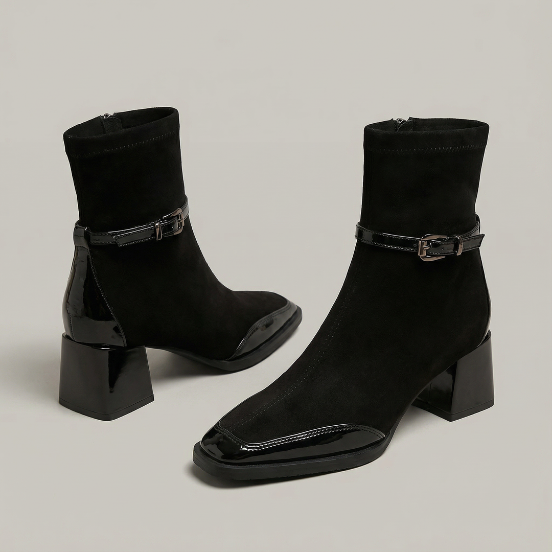 Damen Stiefeletten aus Öko-Wildleder | Elegante Ankle Boots mit 4–5 cm Absatz und seitlichem Reißverschluss