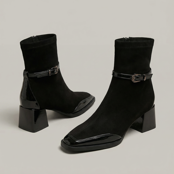 Damen Stiefeletten aus Öko-Wildleder | Elegante Ankle Boots mit 4–5 cm Absatz und seitlichem Reißverschluss