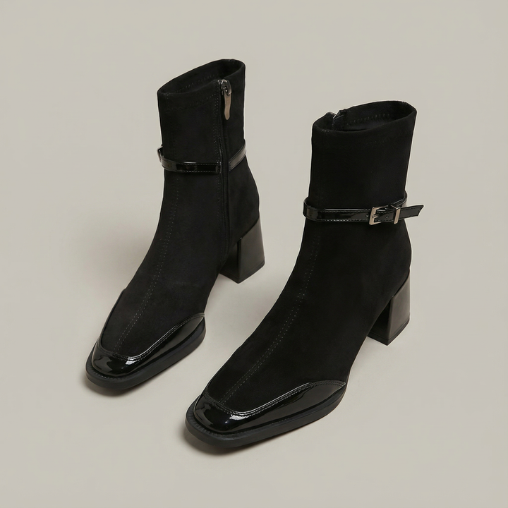 Damen Stiefeletten aus Öko-Wildleder | Elegante Ankle Boots mit 4–5 cm Absatz und seitlichem Reißverschluss