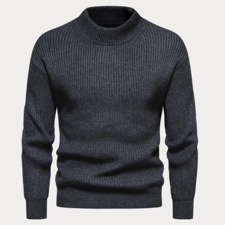 Herren Strickpullover mit Rundhalsausschnitt | Einfarbiger Winterpullover mit bequemer Passform und wärmender Strickqualität