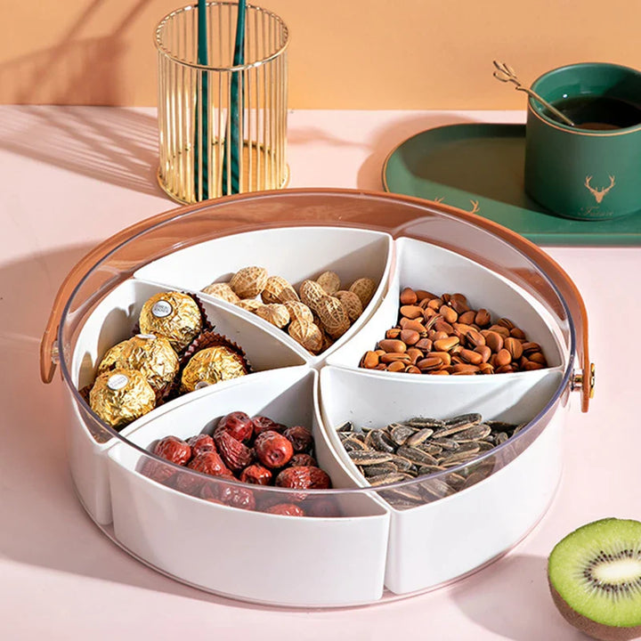 HandleTray™ Divided Serving Tray with Lid and Handle
