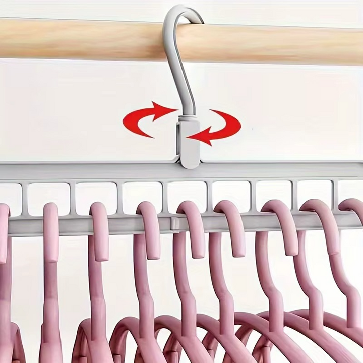 Drehbare Kleiderbügel 4er Set mit 9 Löchern | Platzsparende Schrankorganisation | 360° Drehbar &amp; Faltbar