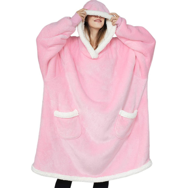 Fleece Decke mit Ärmeln Damen | Flauschige Kuscheldecke mit freien Händen für Sofa, Lesen und gemütliche Filmabende