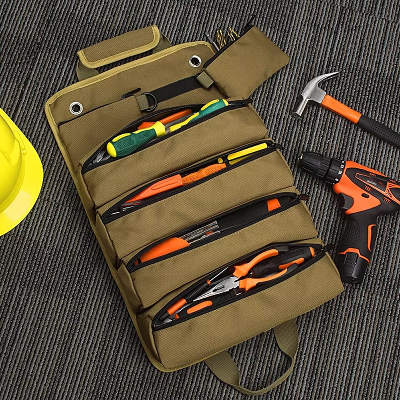 Werkzeug Rolltasche mit abnehmbaren Taschen | Robust, kompakt &amp; schneller Zugriff | Für Werkstatt, Baustelle, Auto &amp; Heimwerker