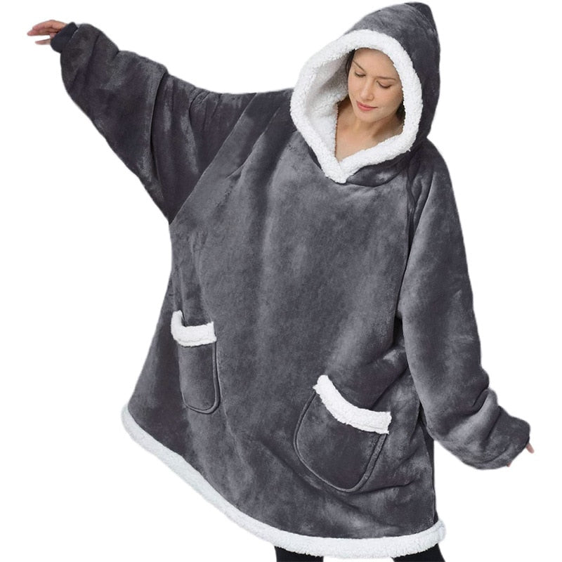 Fleece Decke mit Ärmeln Damen | Flauschige Kuscheldecke mit freien Händen für Sofa, Lesen und gemütliche Filmabende