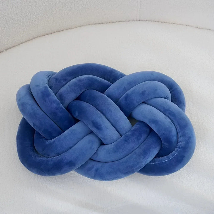 Coussin décoratif à motif noué | Design géométrique | Lavable et doux