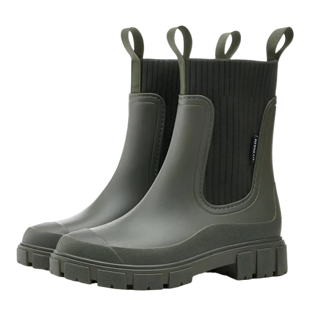 Damen Chelsea Boots wasserabweisend | Slip-on Stiefeletten mit elastischen Einsätzen, Profilsohle und dämpfender Innensohle