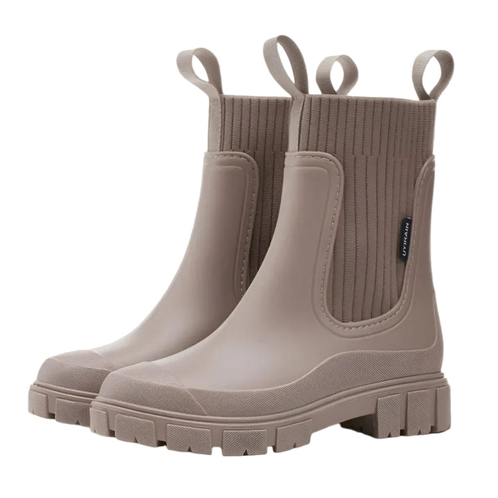 Damen Chelsea Boots wasserabweisend | Slip-on Stiefeletten mit elastischen Einsätzen, Profilsohle und dämpfender Innensohle