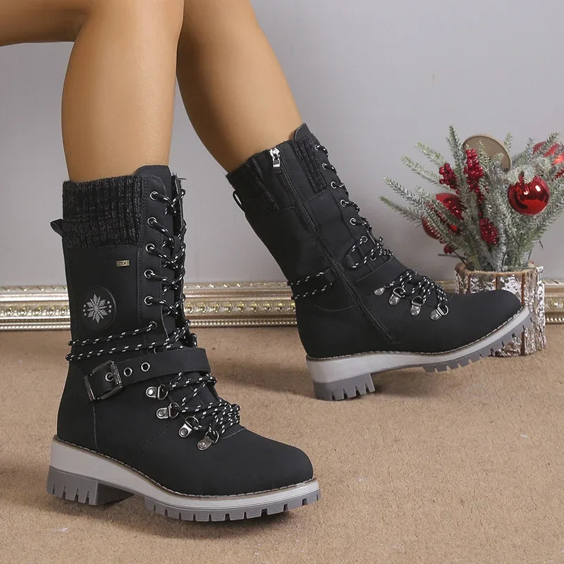 Winterstiefel | Wasserdichte gefütterte Boots mit rutschfester Profilsohle, seitlichem Reißverschluss und bequemem Sitz für kalte Tage