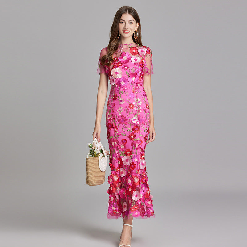 Elegantes Ärmelloses Besticktes Damenkleid | Maxi