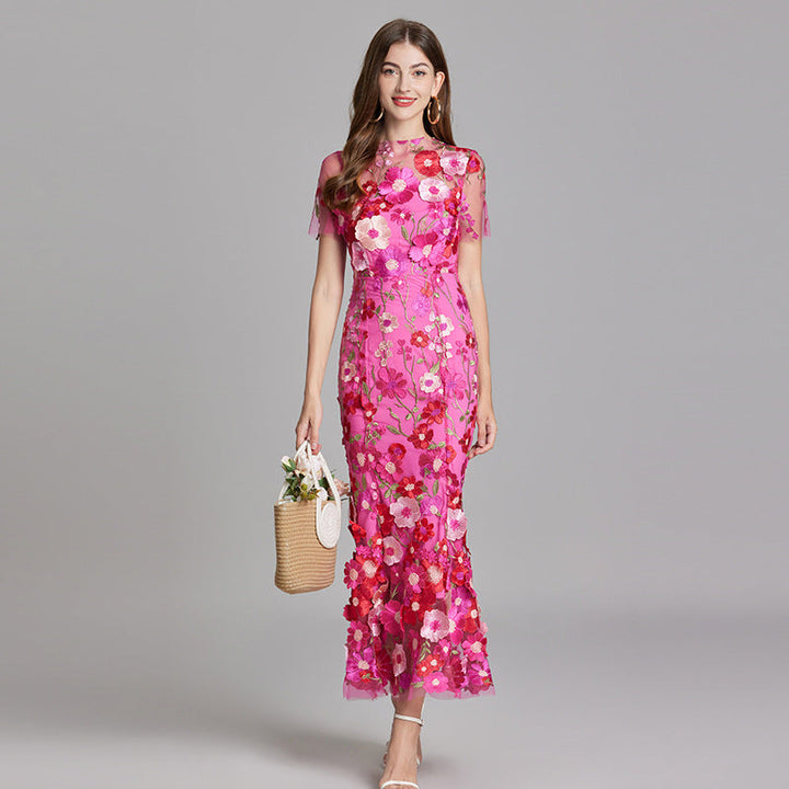 Elegantes Ärmelloses Besticktes Damenkleid | Maxi