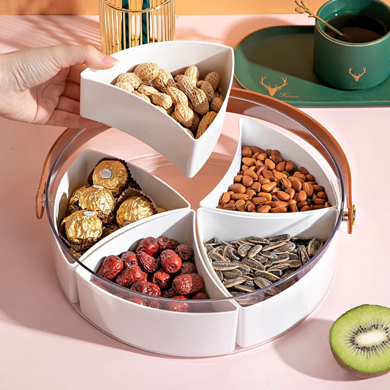 HandleTray™ Divided Serving Tray with Lid and Handle