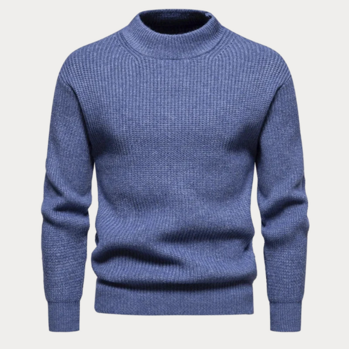 Herren Strickpullover mit Rundhalsausschnitt | Einfarbiger Winterpullover mit bequemer Passform und wärmender Strickqualität