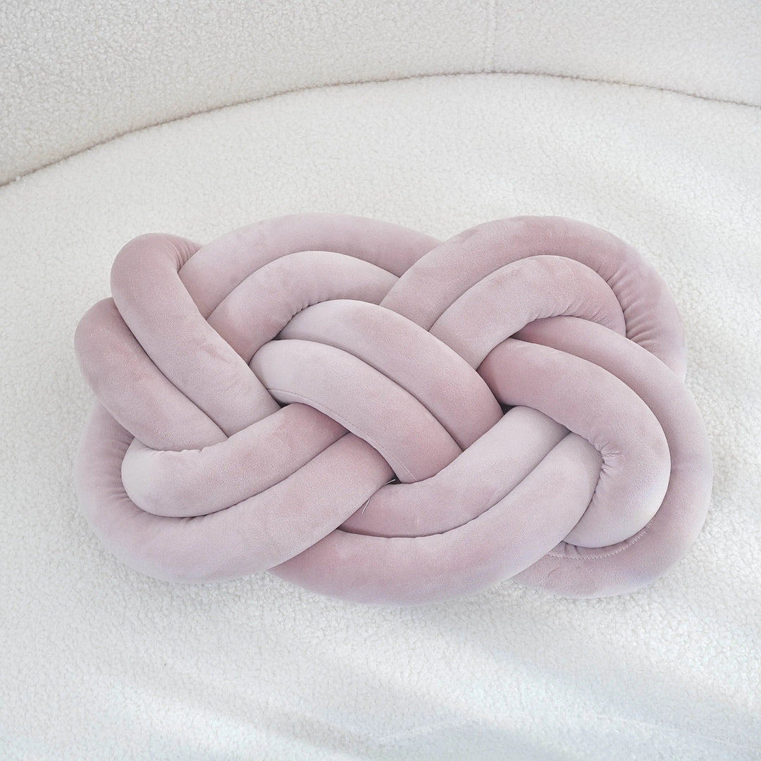 Coussin décoratif à motif noué | Design géométrique | Lavable et doux