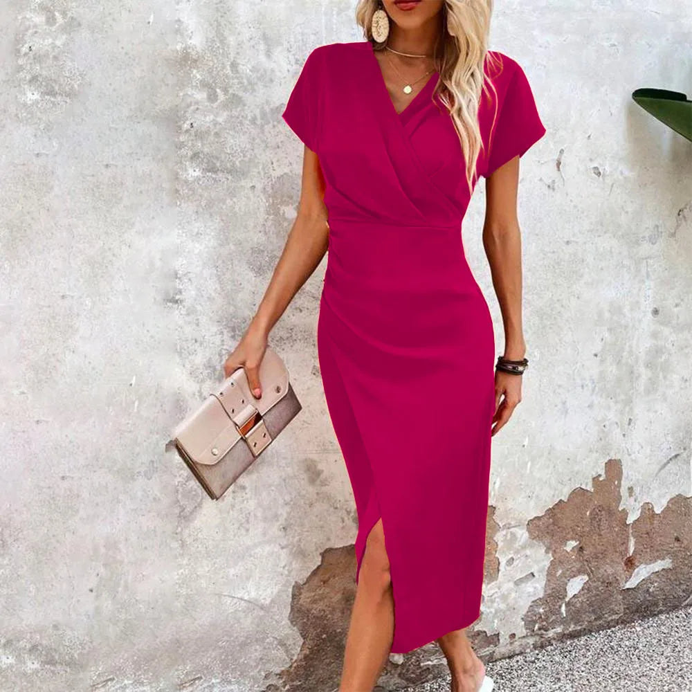Willa Minikleid mit V-Ausschnitt | Lässiger, femininer Schnitt aus atmungsaktivem Stoff | Kurz &amp; vielseitig für Alltag &amp; Abend