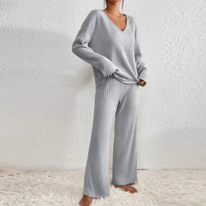 Daphne | Stilvolles geripptes Design Zweiteiliges Set für Damen