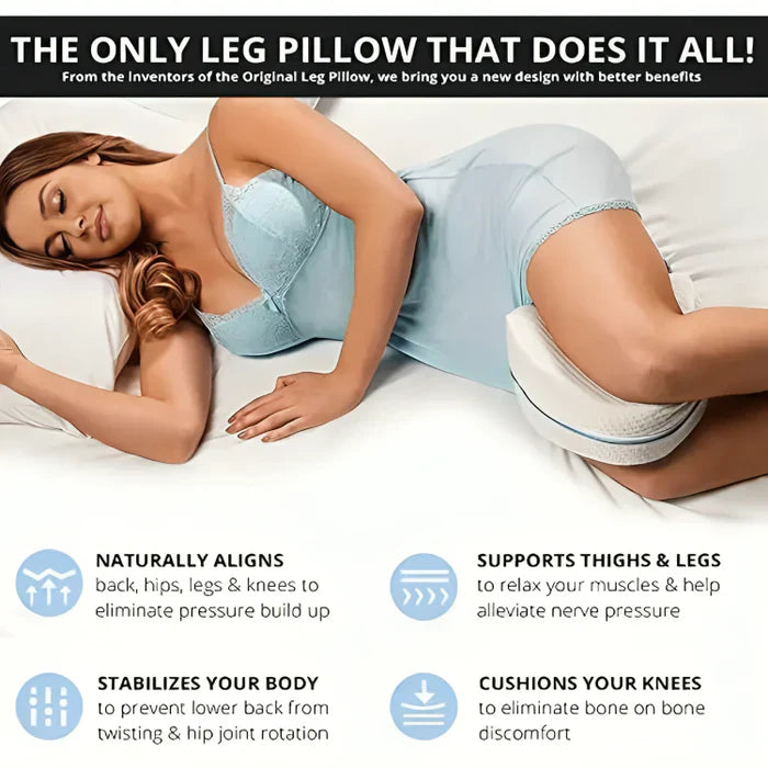 Orthopädisches Beinkissen | Ergonomisches Seitenschläferkissen | Memory Foam | Druckentlastend &amp; Waschbarer Bezug