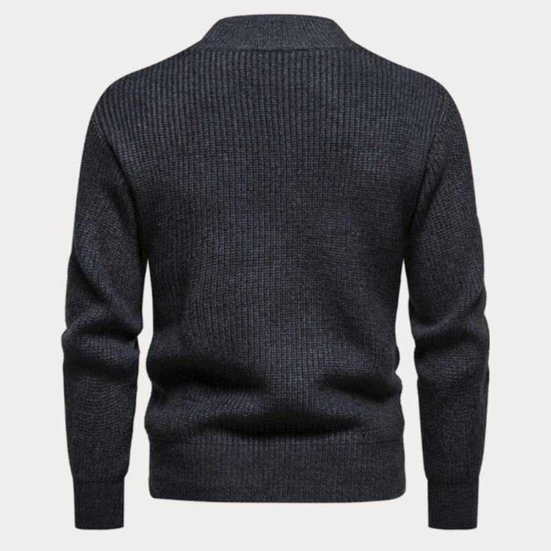 Herren Strickpullover mit Rundhalsausschnitt | Einfarbiger Winterpullover mit bequemer Passform und wärmender Strickqualität