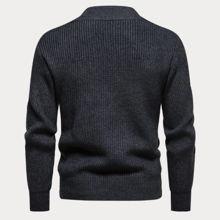 Herren Strickpullover mit Rundhalsausschnitt | Einfarbiger Winterpullover mit bequemer Passform und wärmender Strickqualität