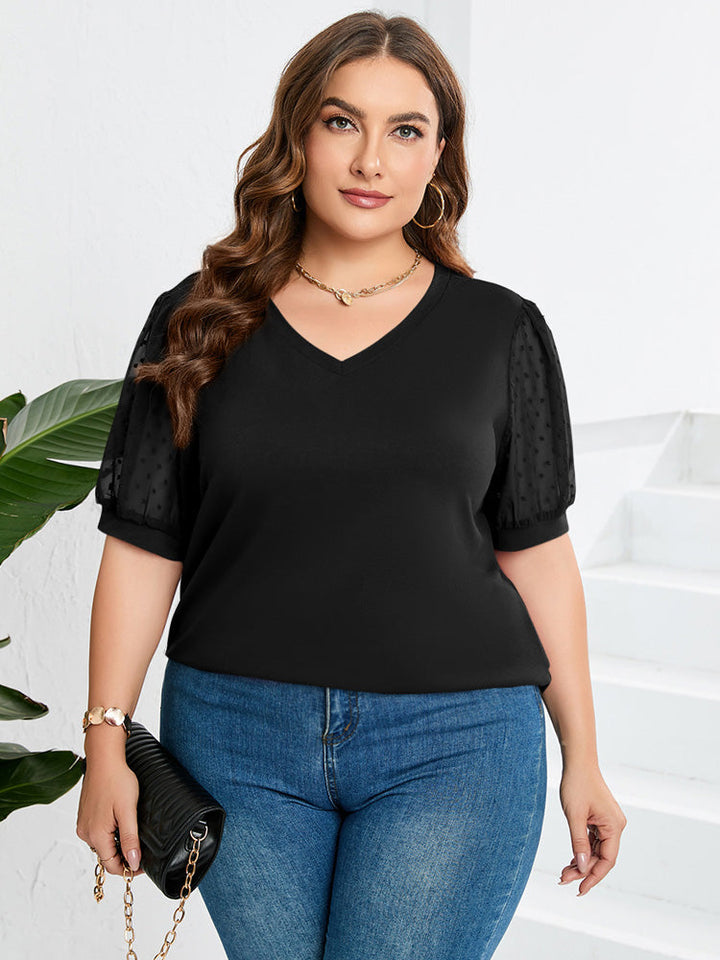 Janne - T-shirt col en V avec manches et couvrant le ventre