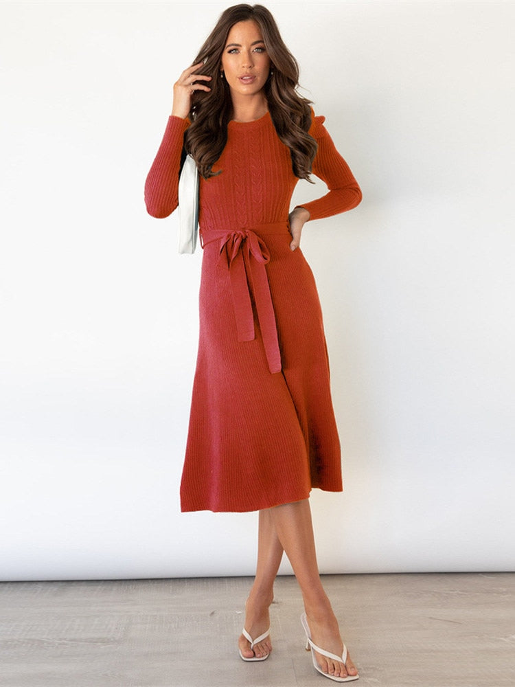 Vestito midi in maglia