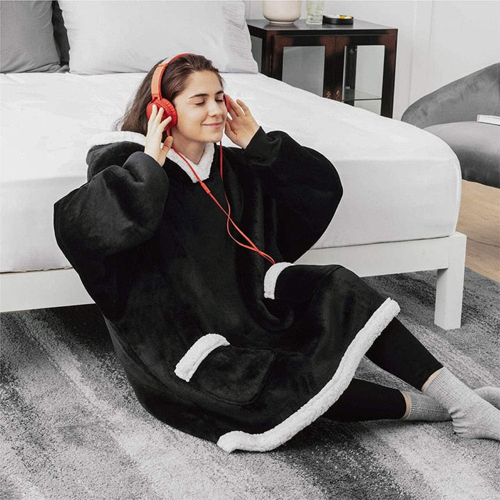Fleece Decke mit Ärmeln Damen | Flauschige Kuscheldecke mit freien Händen für Sofa, Lesen und gemütliche Filmabende