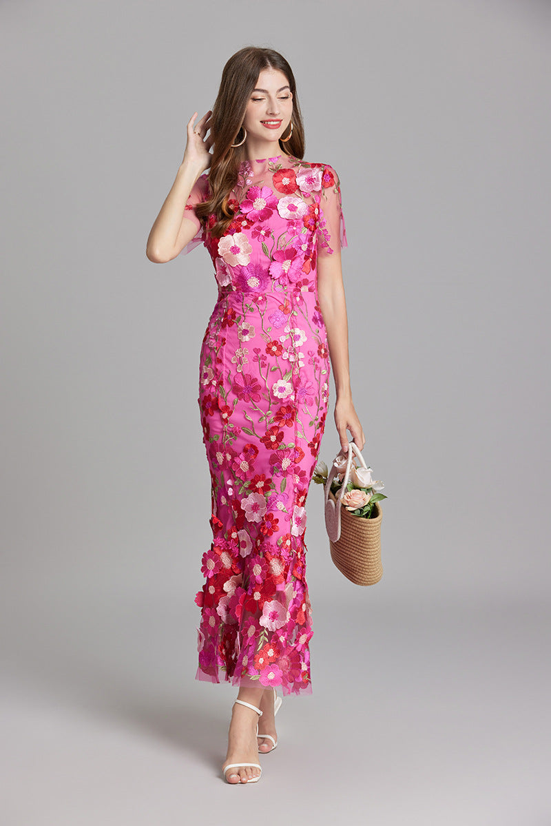 Elegantes Ärmelloses Besticktes Damenkleid | Maxi