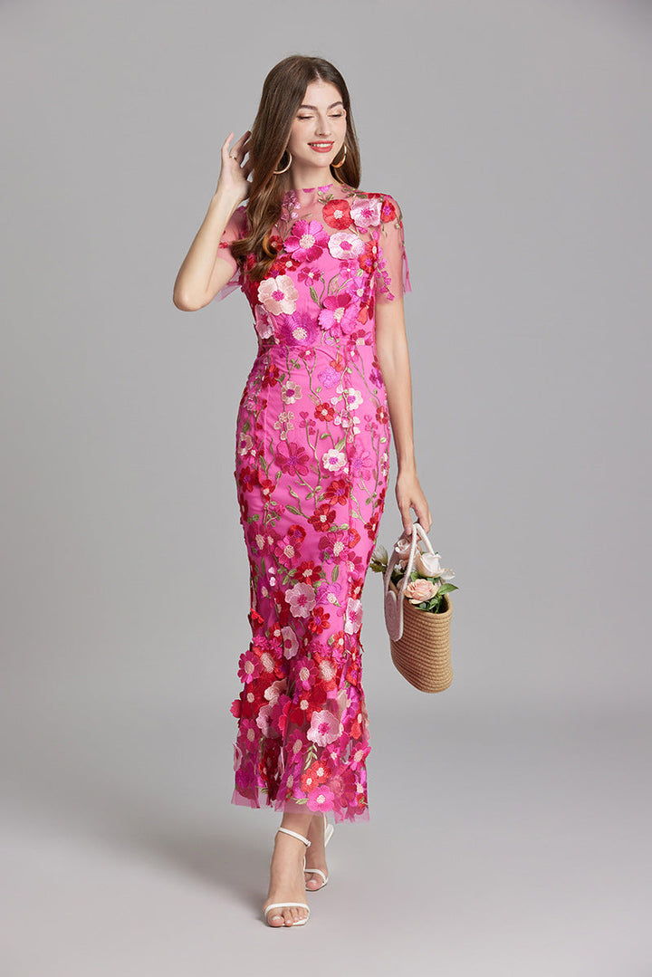 Elegantes Ärmelloses Besticktes Damenkleid | Maxi