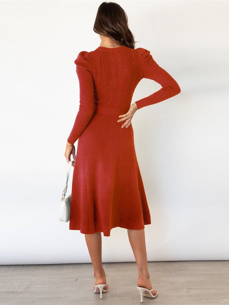 Vestito midi in maglia