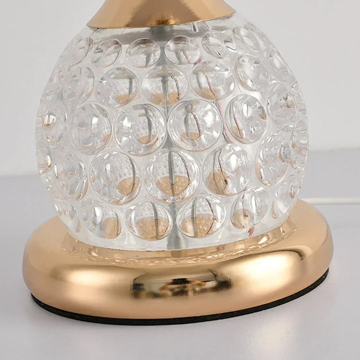 LED Pilz Tischlampe 28 cm mit Kristalloptik | Warmweißes Licht im Vintage-Design | Dekolampe für Wohnzimmer und Schlafzimmer