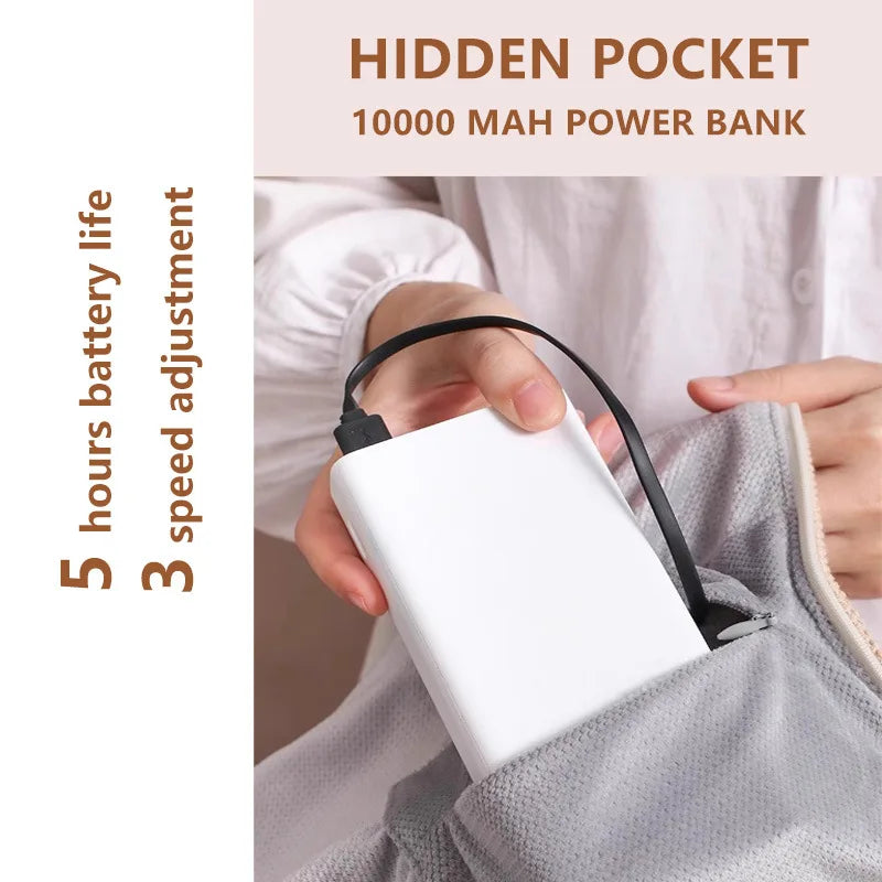 USB Heizdecke 150 × 80 cm | Wärmedecke mit 8 Heizzonen, 3 Heizstufen und 10 W für Zuhause, Büro, Reisen und Camping