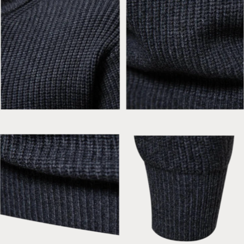 Herren Strickpullover mit Rundhalsausschnitt | Einfarbiger Winterpullover mit bequemer Passform und wärmender Strickqualität