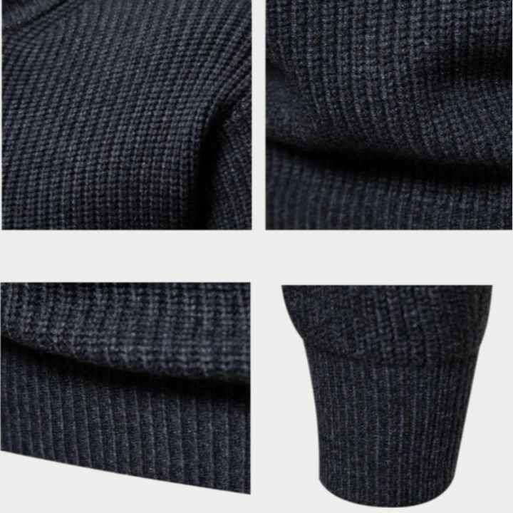 Herren Strickpullover mit Rundhalsausschnitt | Einfarbiger Winterpullover mit bequemer Passform und wärmender Strickqualität