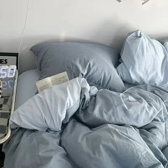 Wendbarer Bettdeckenbezug 200 × 230 cm | Weich und atmungsaktiv mit Reißverschluss und Eckenbändern | Waschbar bei 40 °C