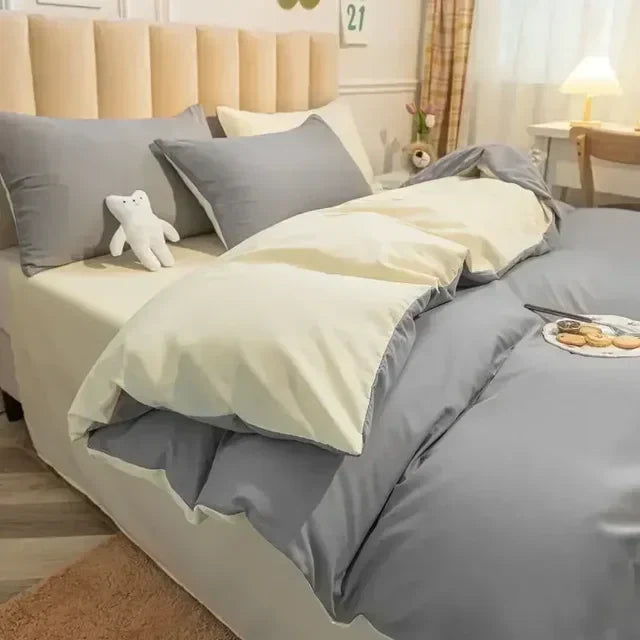 Wendbarer Bettdeckenbezug 200 × 230 cm | Weich und atmungsaktiv mit Reißverschluss und Eckenbändern | Waschbar bei 40 °C
