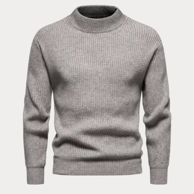 Herren Strickpullover mit Rundhalsausschnitt | Einfarbiger Winterpullover mit bequemer Passform und wärmender Strickqualität