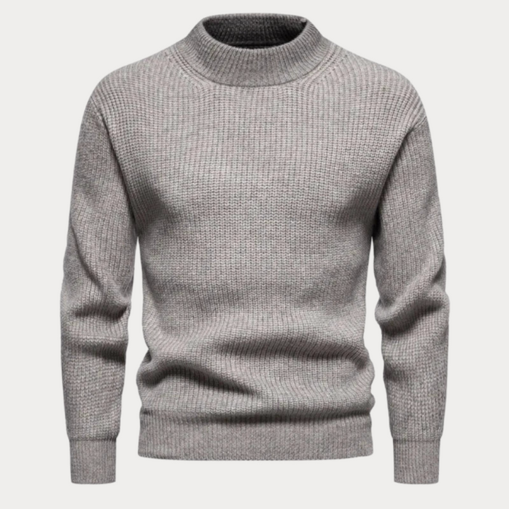 Herren Strickpullover mit Rundhalsausschnitt | Einfarbiger Winterpullover mit bequemer Passform und wärmender Strickqualität