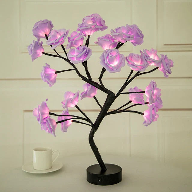 Arbre bonsaï lumineux LED avec socle tactile | Branches réglables &amp; plusieurs modes lumineux | USB ou piles, déco pour la maison