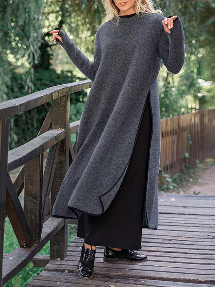 Vestito midi lungo diviso in forma morbida