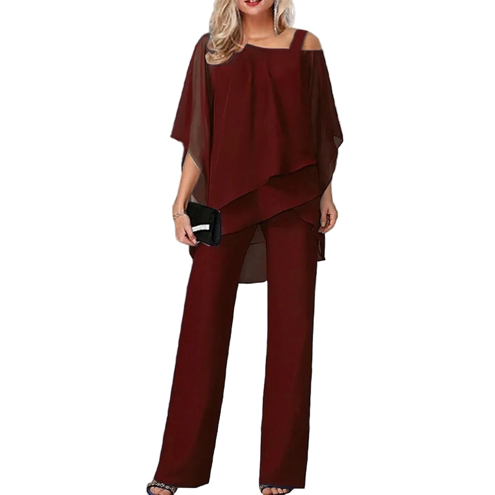 Eleganter Damen Jumpsuit mit Cold-Shoulder | langes Bein &amp; figurbetont | zeitlos kombinierbar für Events &amp; Büro