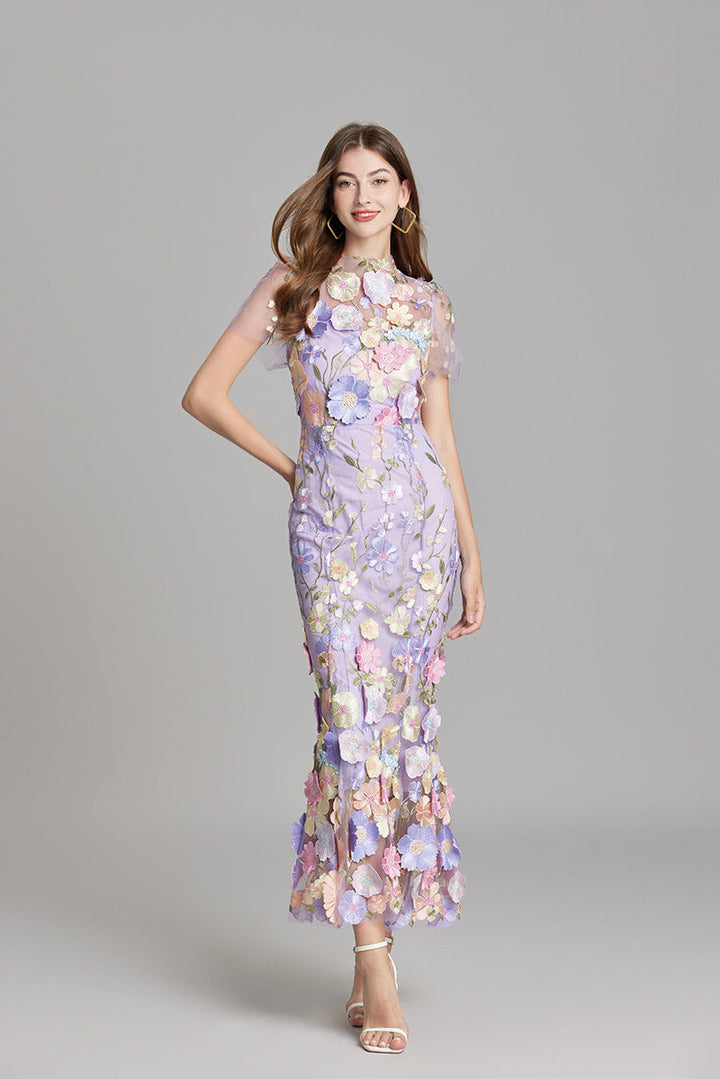 Elegantes Ärmelloses Besticktes Damenkleid | Maxi