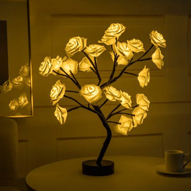 Arbre bonsaï lumineux LED avec socle tactile | Branches réglables &amp; plusieurs modes lumineux | USB ou piles, déco pour la maison