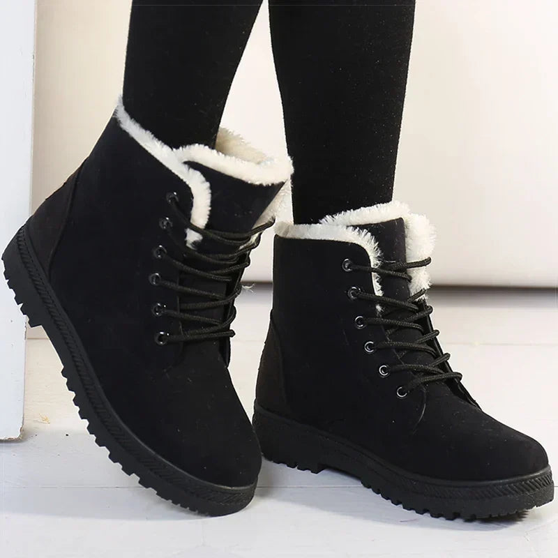 Orthopädische Winterstiefel Damen mit warmem Futter | Gefütterte Winterboots mit anatomischem Fußbett und rutschfester Sohle für kalte Tage