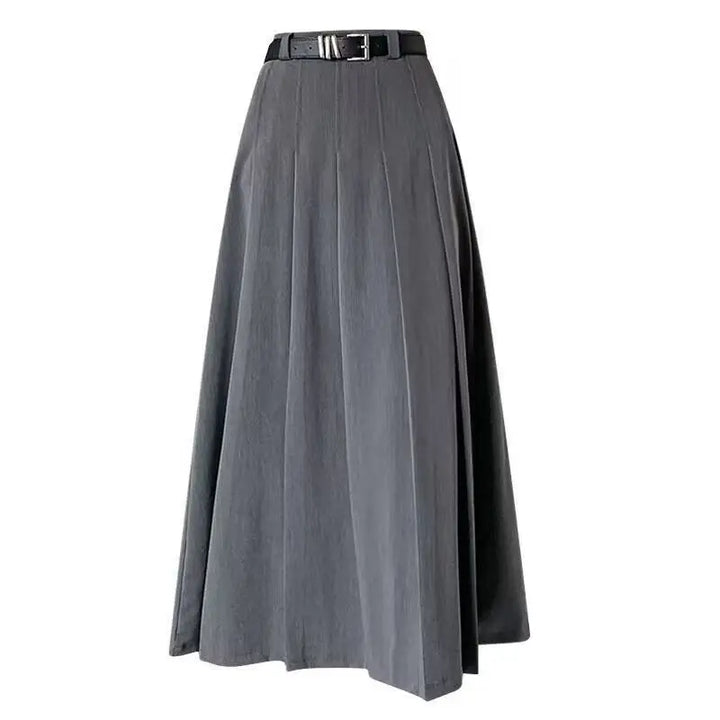 Damen Faltenrock Midi mit Gürtel | Eleganter Plisseerock mit hoher Taille &amp; ausgestelltem Schnitt für Alltag &amp; Büro