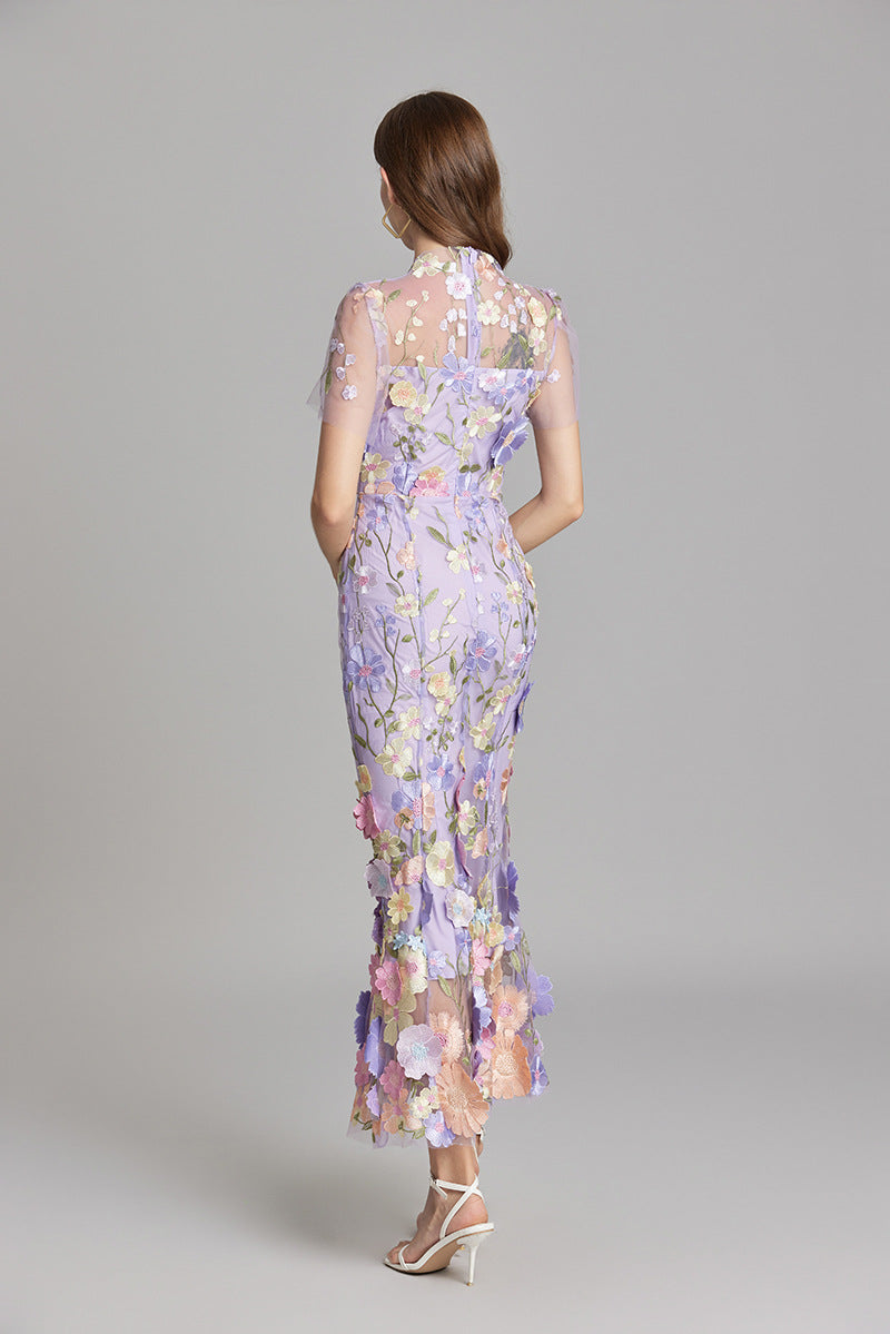 Elegantes Ärmelloses Besticktes Damenkleid | Maxi
