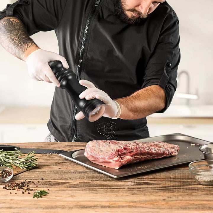 Salz- und Pfeffermühlen-Set | 2 manuelle Gewürzmühlen mit verstellbarem Keramikmahlwerk für feines und grobes Mahlen in Küche und am Tisch